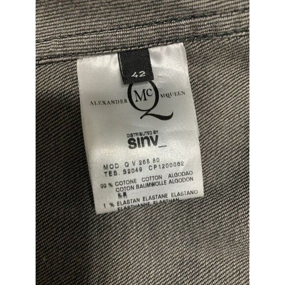 alexander mcqueen authentic Black Denim Jean Tank Bodycon Mini Dress 42 Small - Picture 9 of 10